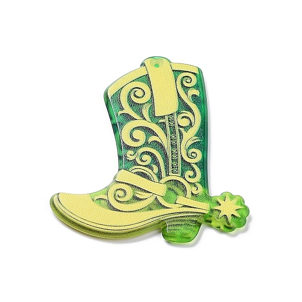 

PandaHall Double-sided Printed Opaque Acrylic Pendants, Boots, Green Yellow, 47.5x41.5x2.8mm, Hole: 1.2mm Acrylic Shoes