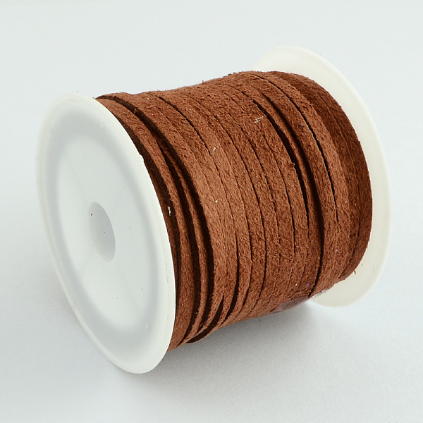 

PandaHall Faux Suede Cord, Faux Suede Lace, Sienna, 4x1.5mm, about 5.46 yards(5m)/roll, 25rolls/bag Faux Suede Brown
