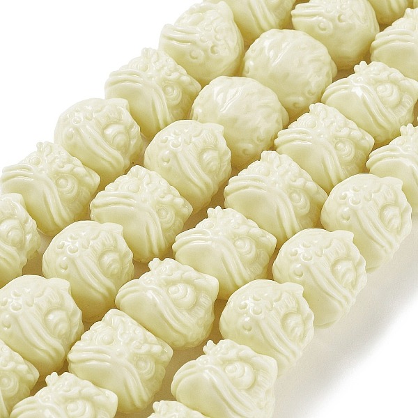 

PandaHall Synthetic Coral Beads, Dyed, Dancing Lion, Pale Goldenrod, 14.5x15x16mm, Hole: 1.6mm, about 25pcs/strand, 13.78''(35cm) Synthetic...