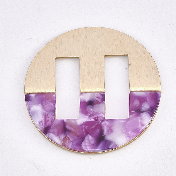 

PandaHall Aluminum & Cellulose Acetate(Resin) Buckles, Flat Round, Mixed Color, 61x4.5~5mm, Hole: 31x11mm Aluminum Flat Round Multicolor