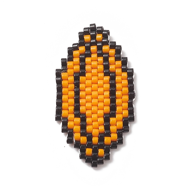 

PandaHall Handmade Loom Pattern MIYUKI Seed Beads, Sport Theme Pendants, Rugby Pattern, 32x17x1.8mm, Hole: 0.7mm Glass Rugby Brown