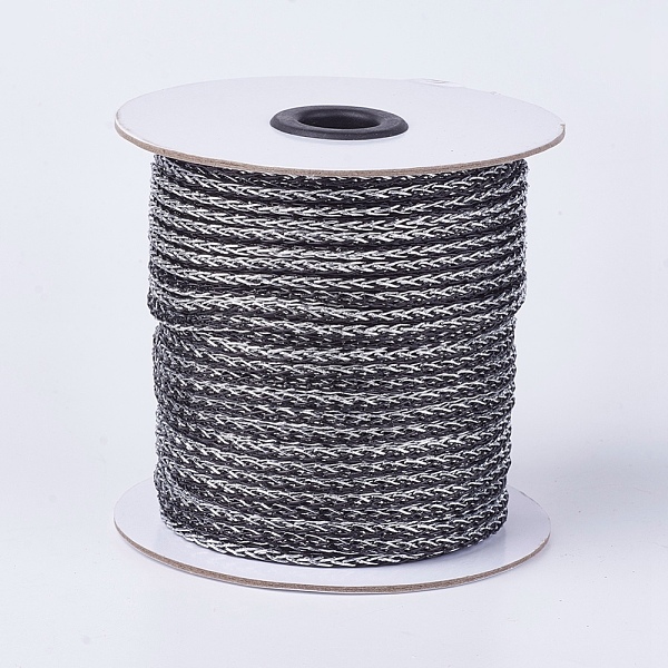 

PandaHall Metallic Cord, Resin and Polyester Braided Cord, Dark Gray, 4mm, about 50yards/roll(45.72m/roll) Polyester Gray