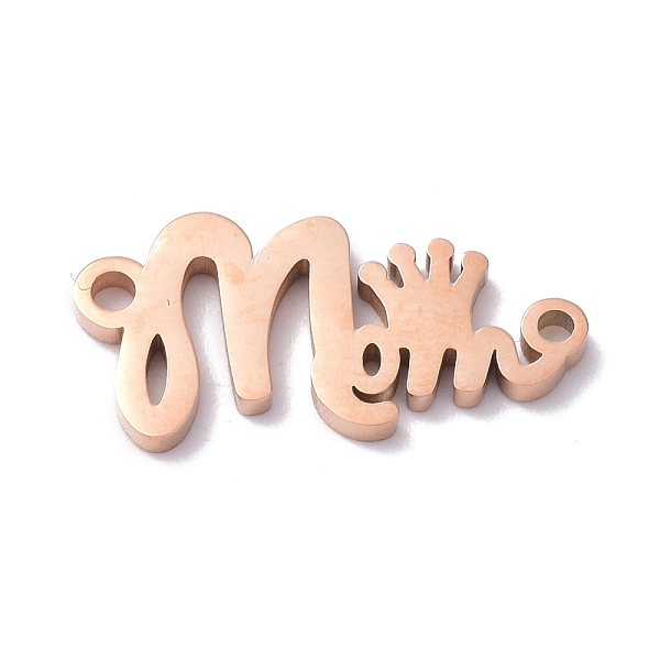

PandaHall 304 Stainless Steel Pendants, Word Mom and Crown, Rose Gold, 18.5x9x1mm, Hole: 1.2mm 304 Stainless Steel Word