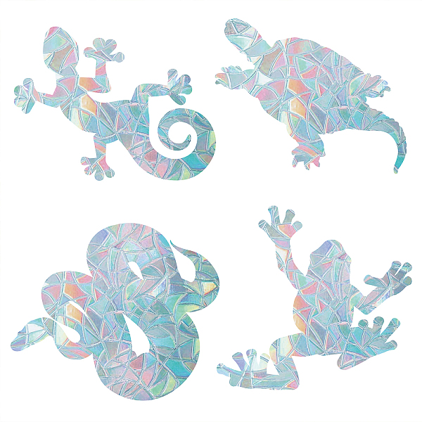 

PandaHall GORGECRAFT 16PCS Animal Window Decals Static Rainbow Turtle Glass Sliding Door Sticker Snake Decal lizard Clings frog Non Adhesive...