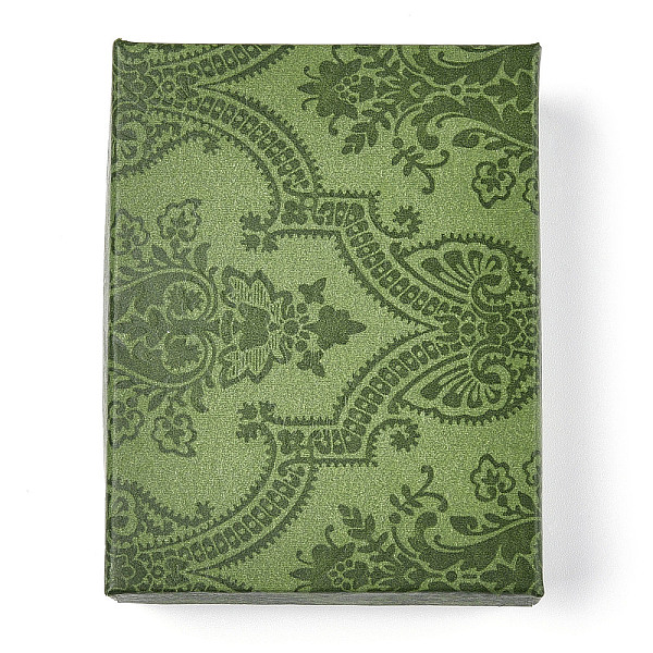 

PandaHall Flower Printed Cardboard Jewelry Boxes, with Black Sponge, for Jewelry Gift Packaging, Rectangle, Dark Sea Green, 9x7x2.6cm...