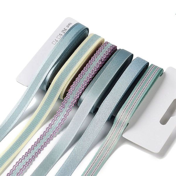 

PandaHall 18 Yards 6 Styles Polyester Ribbon, for DIY Handmade Craft, Hair Bowknots and Gift Decoration, Green Color Palette, Light Blue...