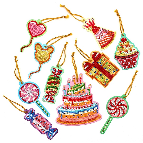 

PandaHall Christmas Theme DIY Diamond Painting Pendant Decoration Kits, including Pendant, Resin Rhinestones, Diamond Sticky Pen, Tray Plate...