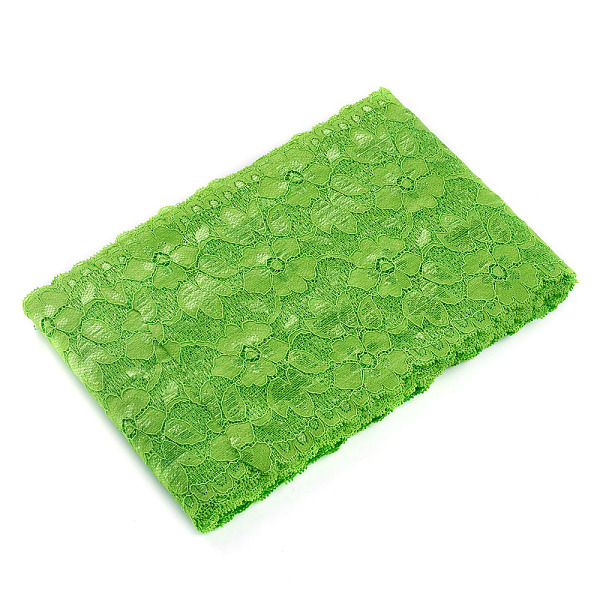 

PandaHall Stretch Elastic Lace Trim, Floral Pattern Lace Ribbon, for Sewing, Dress Decoration and Gift Wrapping, Lime, 16cm, about..., Green