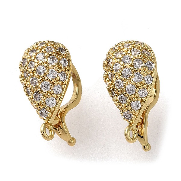 

PandaHall Rack Plating Brass Micro Pave Clear Cubic Zirconia Twister Clasps, Cadmium Free & Lead Free, Teardrop, Long-Lasting Plated, Real...