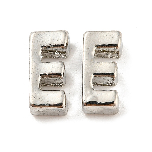 

PandaHall Platinum Plated Alloy Beads, Initial Letter, Letter.E, 10x3mm, Hole: 1.8mm Alloy Letter E