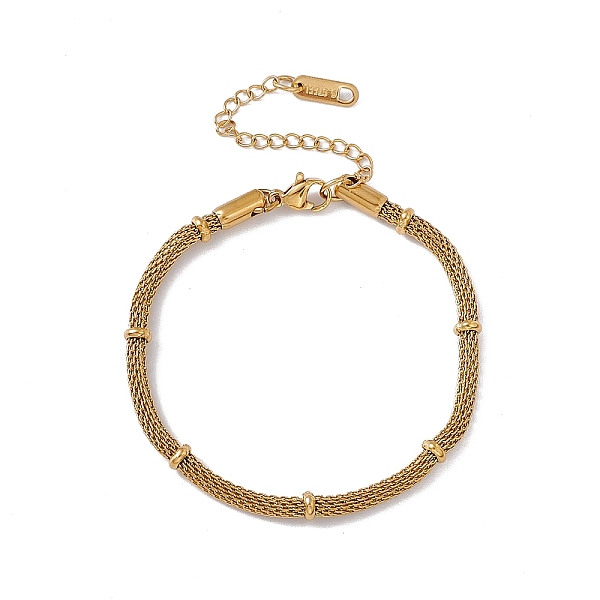 

PandaHall 316 Stainless Steel Round Mesh Chain Bracelet for Men Women, Golden, 6-7/8 inch(17.5cm) 316 Surgical Stainless Steel