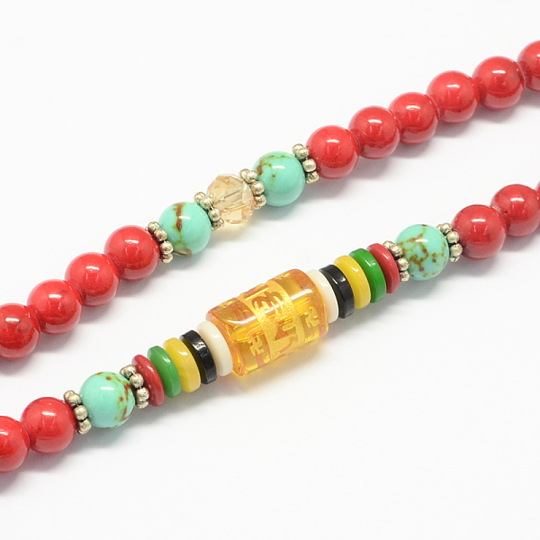 

PandaHall 4-Loop Wrap Buddha Meditation Yellow Jade Beaded Bracelets, Buddhist Necklaces, Red, 700x6mm, 108pcs/strand, about 27.5 inch Jade...