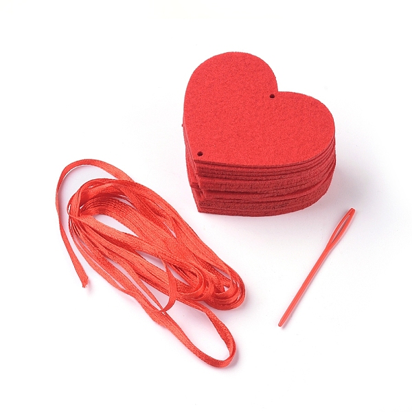 

PandaHall Non-Woven Fabric Pennant Flags, for Party Celebrations, with Ribbon and Pin, Heart, Red, 3m, Heart: about 62x73x2mm, hole: 3mm...