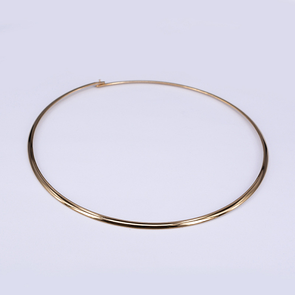 

PandaHall 304 Stainless Steel Choker Necklaces, Rigid Necklaces, Real 18K Gold Plated, 5.31~5.55 inch(13.5~14.1cm) 304 Stainless Steel