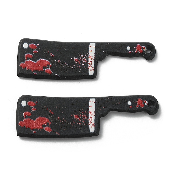 

PandaHall Opaque Resin Halloween Horror Goth Big Pendants, Bloody Kitchen Knife Charm, for Jewelry Earring Making, Knife Shape, Black, Tool...