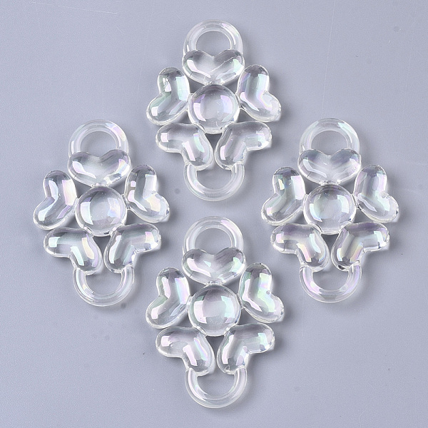 

PandaHall Transparent Acrylic Links, AB Color Plated, Flower, Clear AB, 50x34x7.5mm, Hole: 6x9mm Acrylic Flower White