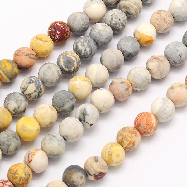 

PandaHall Frosted Round Natural Picasso Stone/Picasso Jasper Beads Strands, 8mm, Hole: 1mm, about 49pcs/strand, 15.3 inch Picasso Jasper...