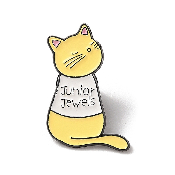 

PandaHall Cat Shape Enamel Pins, Black Alloy Brooches for Backpack Clothes, Yellow, 32x20x1.5mm Alloy+Enamel Cat Shape Yellow