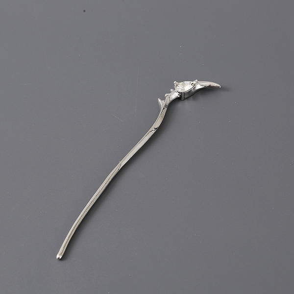 

PandaHall Alloy Rhinestone Hair Sticks for Women, Platinum, 160x22mm Alloy