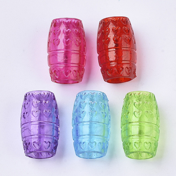 

PandaHall Transparent Acrylic European Beads, Dyed, Large Hole Beads, Barrel, Mixed Color, 15.5x9.5mm, Hole: 6mm, about 900pcs/500g Acrylic..., Multicolor