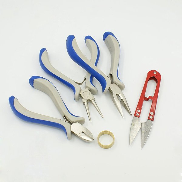 

PandaHall DIY Jewelry Tool Sets, Pliers, Rings and Hand Scissored, Mixed Color, 19~125x19~75mm Carbon Steel Multicolor
