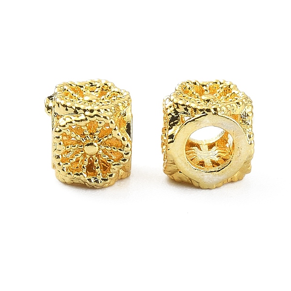 

PandaHall Brass Beads, Cube with Flower, Real 18K Gold Plated, 5x5x5mm, Hole: 2.5mm Brass Cube