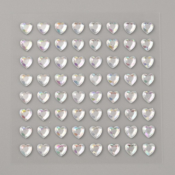 

PandaHall Faceted Heart Transparent Acrylic Rhinestone Stickers, Crystal Gems Stickers for DIY Nail Art, Car, Mobile Phone Decoration, Clear..., White