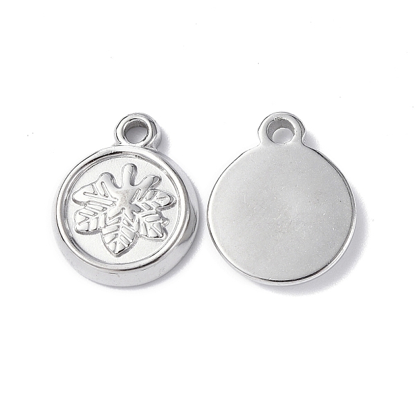 

PandaHall 304 Stainless Steel Charms, Flat Round with Leaf Charm, Stainless Steel Color, 13.5x11x2mm, Hole: 1.5mm 304 Stainless Steel Flat...