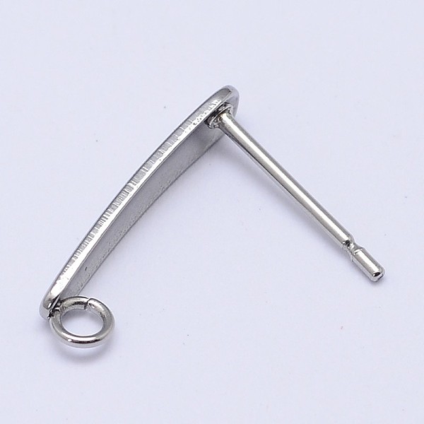 

PandaHall 304 Stainless Steel Stud Earring Findings, with Loop, Stainless Steel Color, 15x3mm, Hole: 1.8mm, Pin: 0.7mm 304 Stainless Steel...