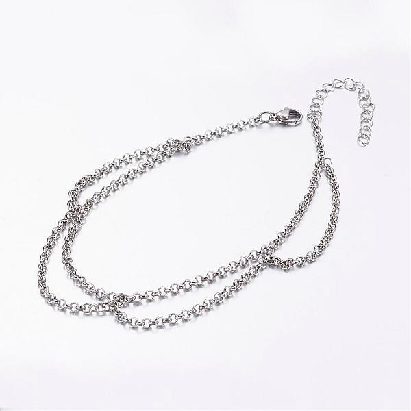 

PandaHall 304 Stainless Steel Anklets, Stainless Steel Color, 9-3/4 inch(247mm) Stainless Steel