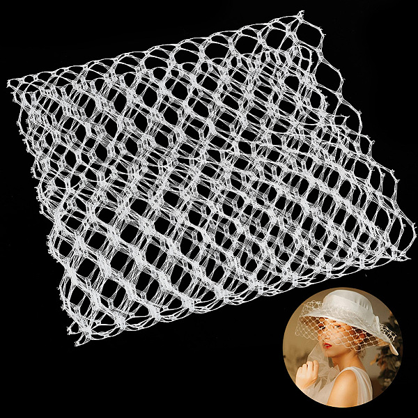 

PandaHall Polyester Mesh Tulle Fabric, for DIY Bride's Headdress and Veil, White, 22~23x0.04cm Polyester White