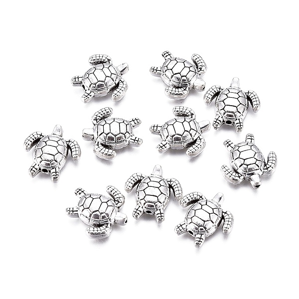 

PandaHall Tibetan Style Alloy Beads, Sea Turtle, Antique Silver, 13.5x14x3.5mm, Hole: 1.2mm Alloy Tortoise