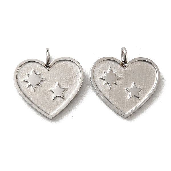 

PandaHall 316L Surgical Stainless Steel Pendants, Heart with Star Charm, Stainless Steel Color, 15.5x15x4mm, Hole: 2.8mm 316L Surgical...