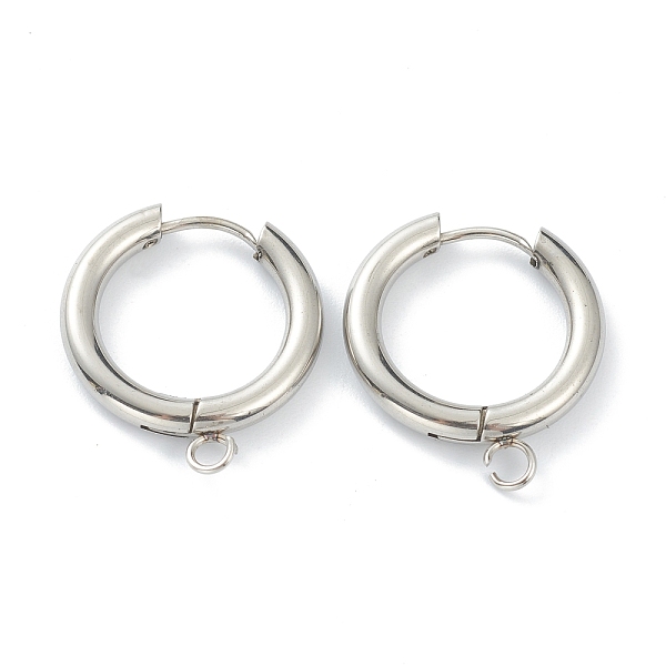 

PandaHall 201 Stainless Steel Huggie Hoop Earring Findings, with Horizontal Loop and 316 Surgical Stainless Steel Pin, Stainless Steel Color...