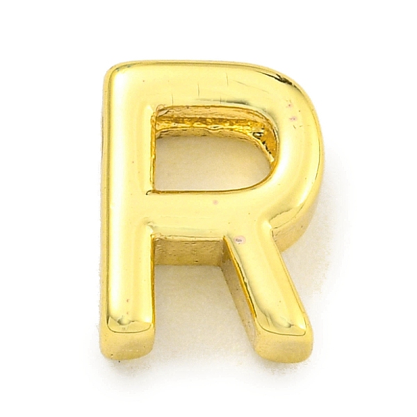 

PandaHall Brass Beads, Real 18K Gold Plated, Letter R, 8.5x6.5x3mm, Hole: 1.8x1mm Brass Letter R