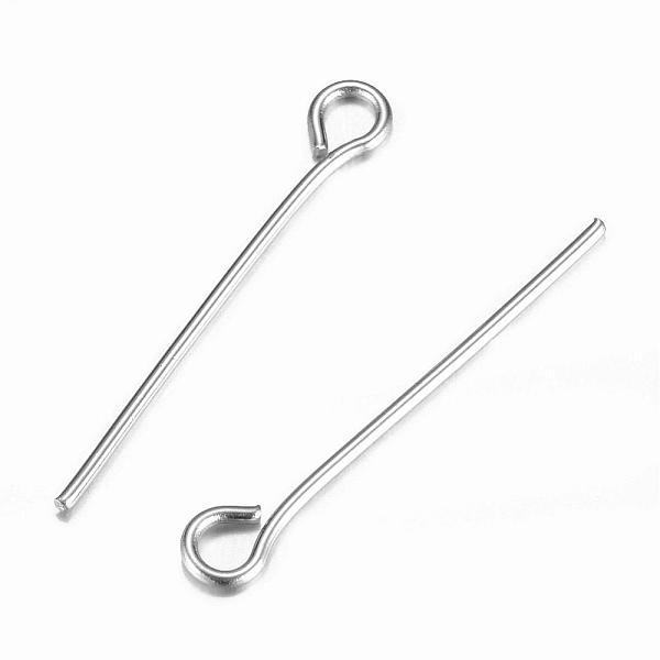 

PandaHall 304 Stainless Steel Eye Pin, Stainless Steel Color, 22mm, Hole: 1.9x2mm, Pin: 0.7mm 304 Stainless Steel