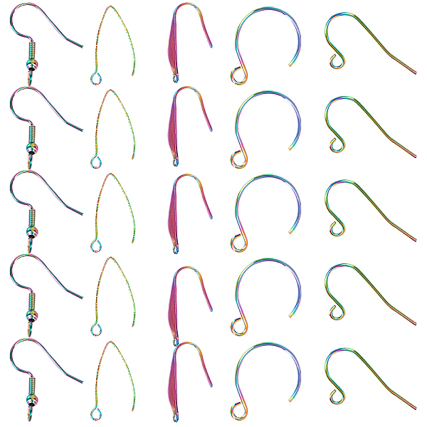 

PandaHall CREATCABIN Earring Hooks Finding Kits, include 50Pcs 316/304 Stainless Steel Earring Hooks, Ear Wire with Vertical Loop, 100Pcs...