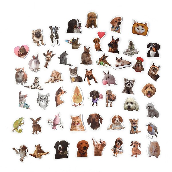 

PandaHall 52Pcs 52 Styles PVC Plastic Animal Cartoon Stickers Sets, Adhesive Decals for DIY Scrapbooking, Photo Album Decoration, Animal...
