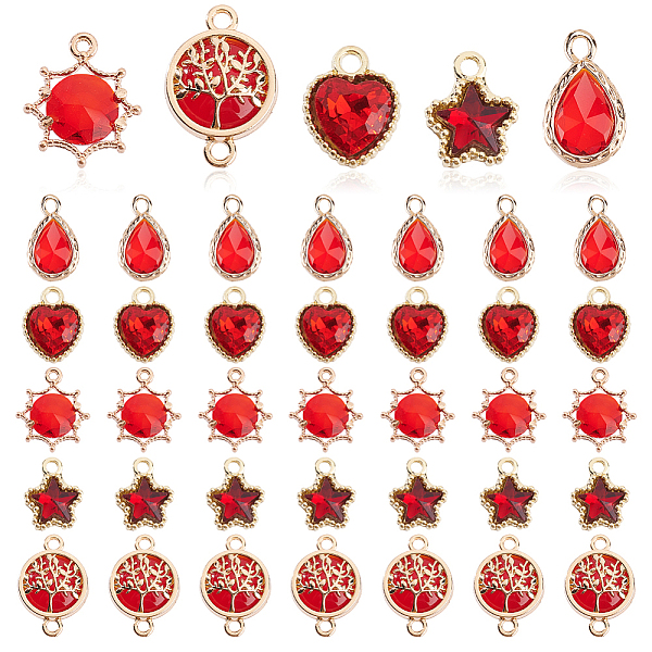 40Pcs 5 Styles Glas… - image