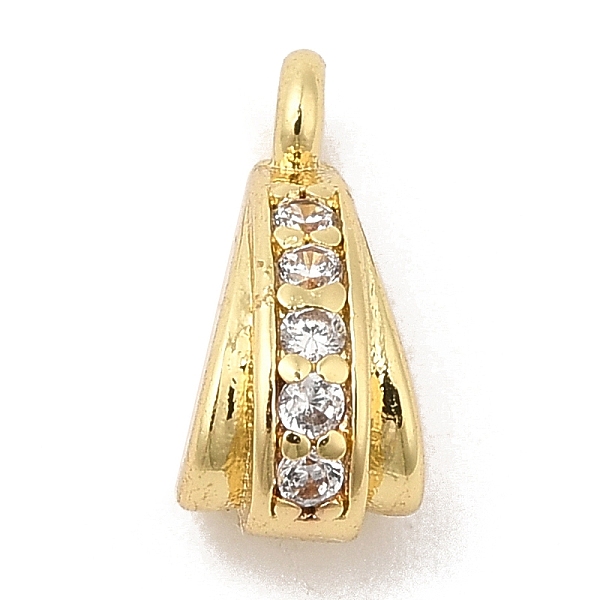 

PandaHall Brass with Cubic Zirconia Pendants, for Women, Lead Free & Cadmium Free, Long-Lasting Plated, Real 18K Gold Plated, 9x4x5mm, Hole..., Clear