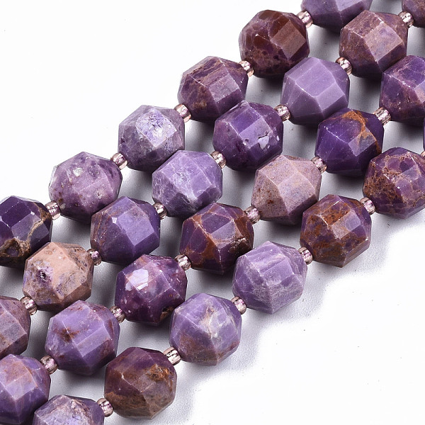 

PandaHall Natural Lepidolite/Purple Mica Stone Beads Strands, Round, Faceted, 10.5x9mm, Hole: 1.2mm, about 37pcs/strand, 14.96 inch(38cm)...