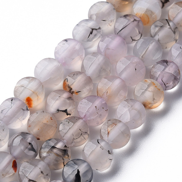 

PandaHall Natural Agate Beads Strands, Dyed & Heated, Faceted, Flat Round, Gainsboro, 6x4mm, Hole: 1mm, about 62pcs/strand, 14.76 inch..., Gray