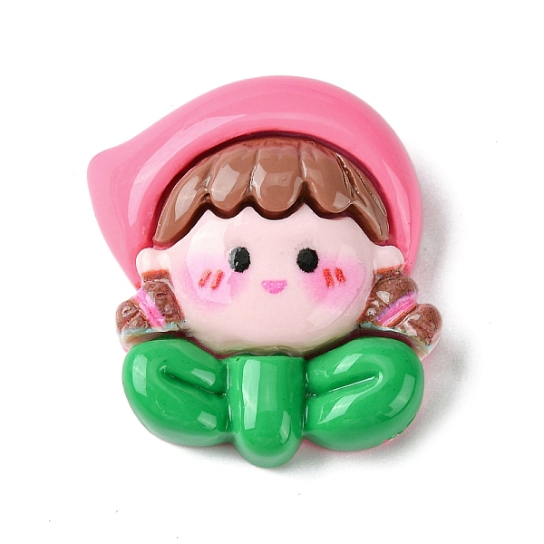 

PandaHall Spring Theme Opaque Resin Decoden Cabochons, Cute Girl, Human, 28.5x27x9.5mm Resin Human