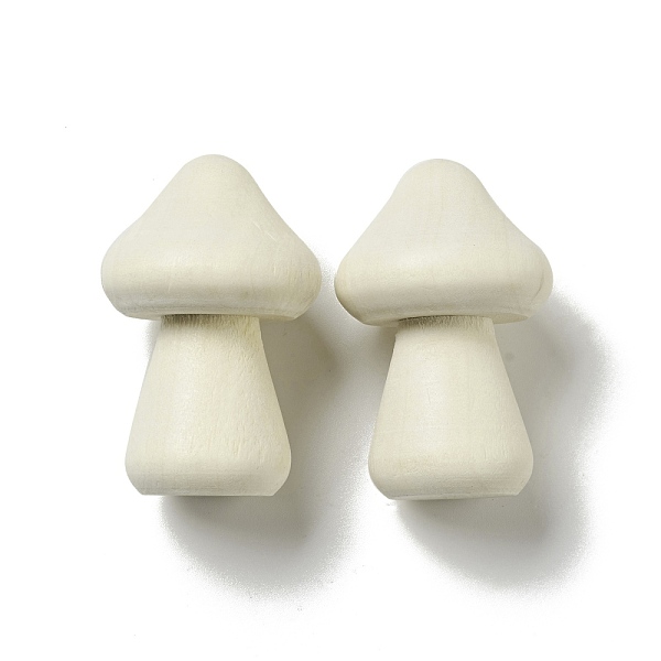 

PandaHall Unfinished Wood Display Decorations, for Kids DIY Painting Craft, Mushroom, Beige, 30x46mm Wood Yellow