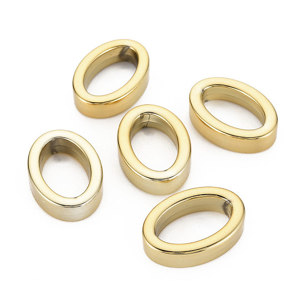 

PandaHall UV Plating Acrylic Linking Rings, Oval Ring, Gold, 29x20.5x7mm, Inner Diameter: 12.5x21mm Acrylic Oval Gold