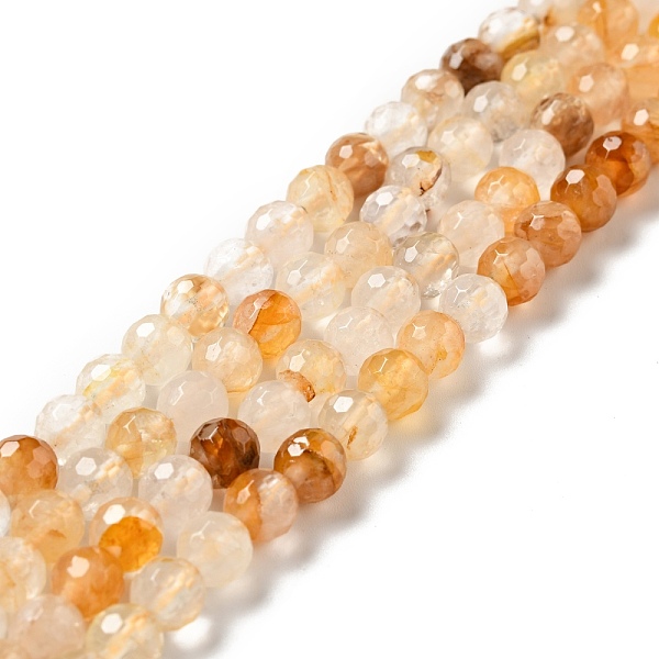 

PandaHall Natural Yellow Hematoid Quartz/Golden Healer Quartz Beads Strands, Faceted(128 Facets), Round, 6.5mm, Hole: 1mm, about...