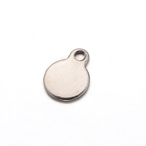 

PandaHall 304 Stainless Steel Charms, Flat Round, Stamping Blank Tag, Stainless Steel Color, 7x5x0.5mm, Hole: 0.5mm 304 Stainless Steel Flat...