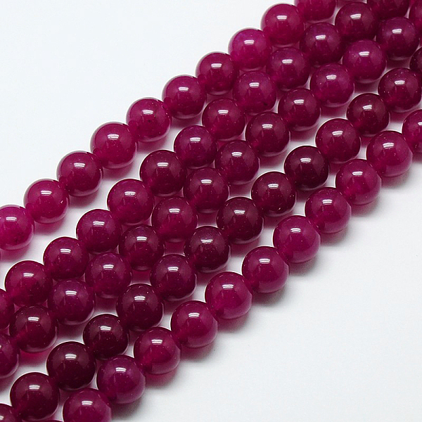 

PandaHall Natural Malaysia Jade Bead Strands, Round Dyed Beads, Medium Violet Red, 8mm, Hole: 1mm, about 49pcs/strand, 15.4 inch Malaysia...