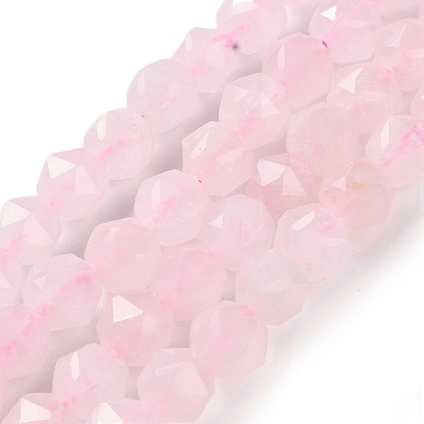 

PandaHall Natural Rose Quartz Beads Strands, Faceted, Double Hearted & Star Cut Beads, 7~8.5x7.5~8mm, Hole: 0.8~1mm, about 48~50pcs/strand...