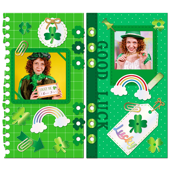

PandaHall GLOBLELAND St. Patrick's Album Inside Page Cutting Dies for Card Making Clover Page Metal Die Cuts Cutting Dies Template DIY...